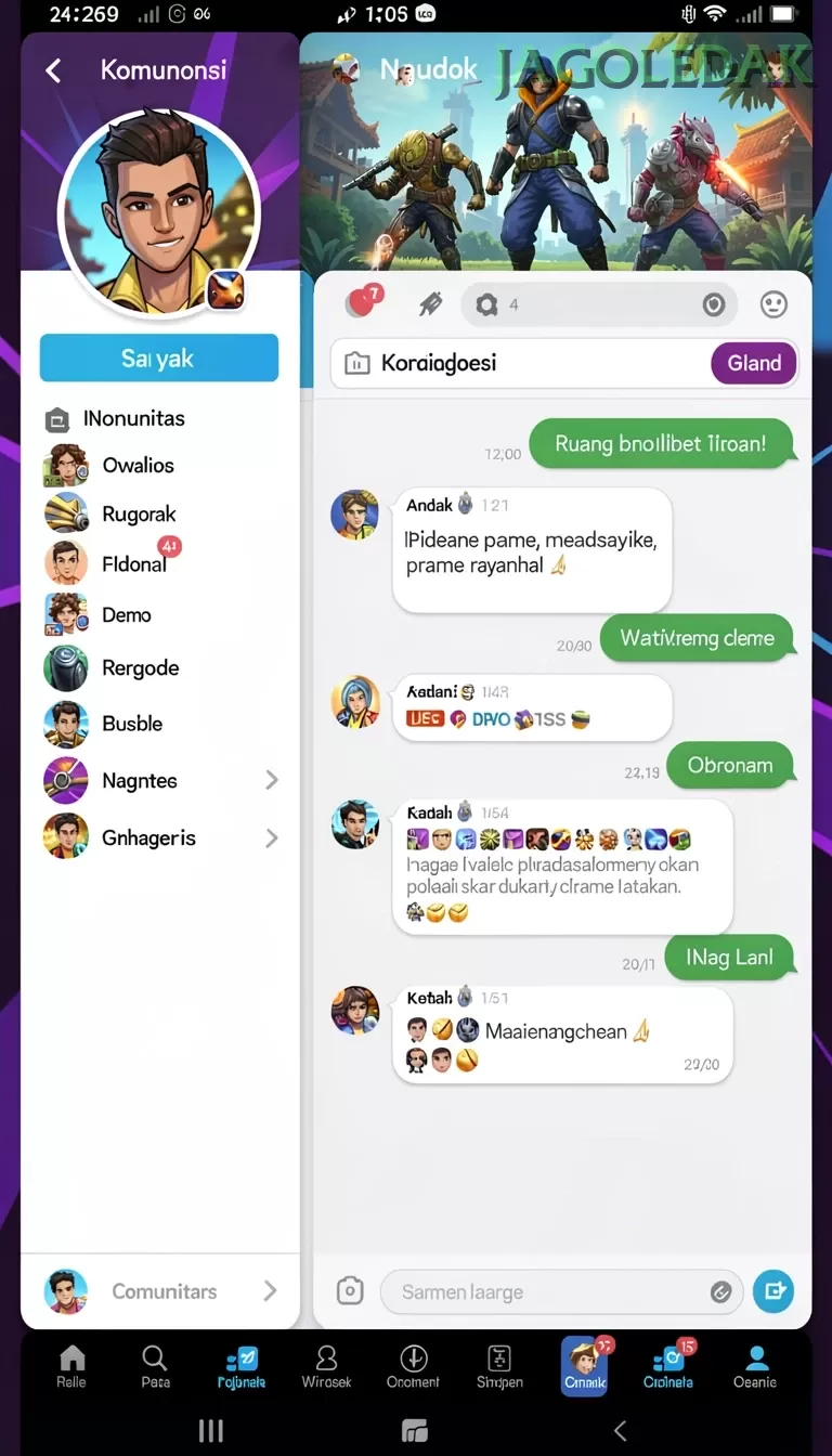 Cuplikan layar menu unduhan jagoledak untuk perangkat Android